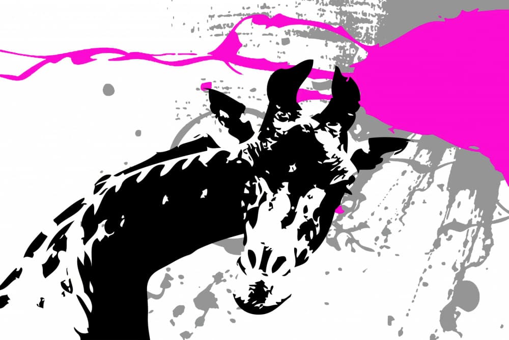 Bold Pink Giraffe by Rafal Kulik — canvas wall art