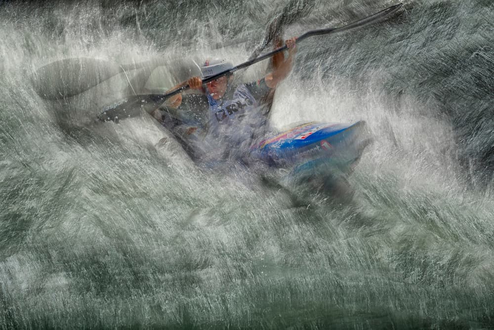 Dynamic Whitewater Kayaking by Milan Malovrh — canvas wall art