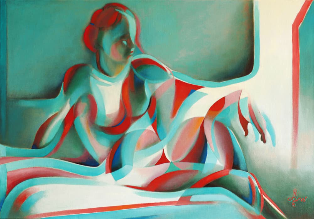 Abstract Reclining Woman by Corné Akkers — canvas wall art