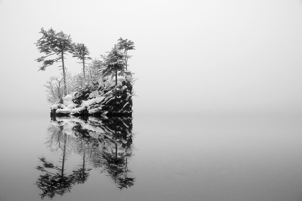 Snowy Island Reflection by Ikuo Iga — canvas wall art