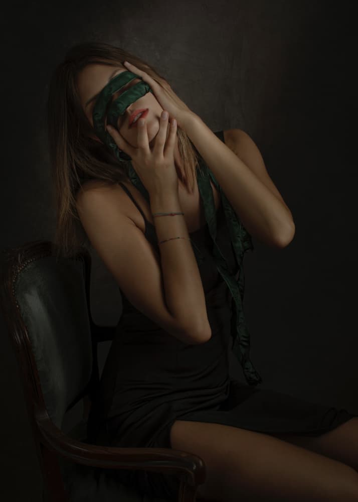 Mysterious Blindfolded Woman by Donatella Basso — canvas wall art