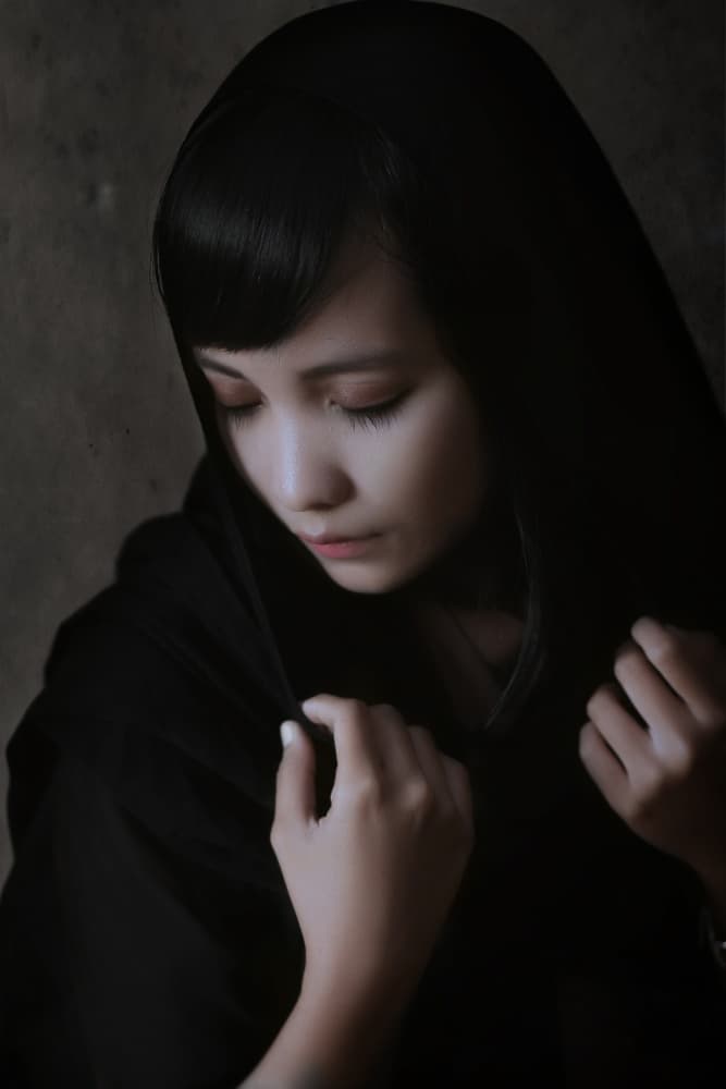 Serene Hooded Woman by bonifasius wahyu adi f — canvas wall art