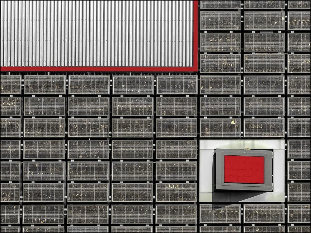 Geometric Red Building by Henk van Maastricht — canvas wall art