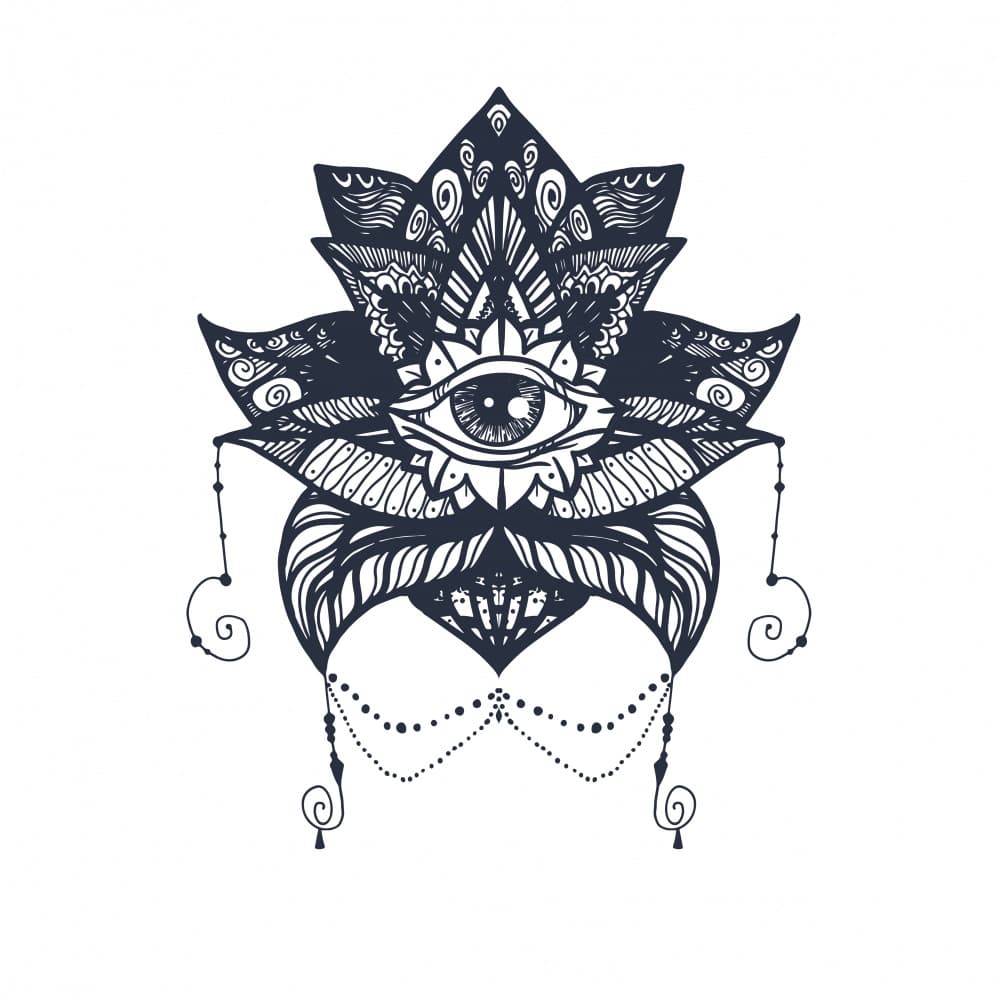 Spiritual Lotus Eye Mandala by Marika Barsrsind — canvas wall art