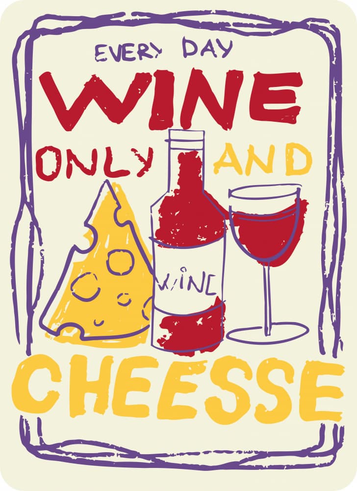 Everyday Wine And Cheese by Marika Barsrsind — canvas wall art