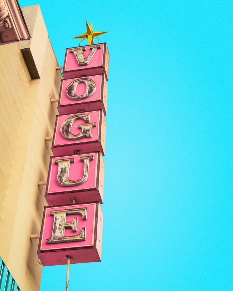 Vogue Theatre Sign in Hollywood by Tom Windeknecht — canvas wall art