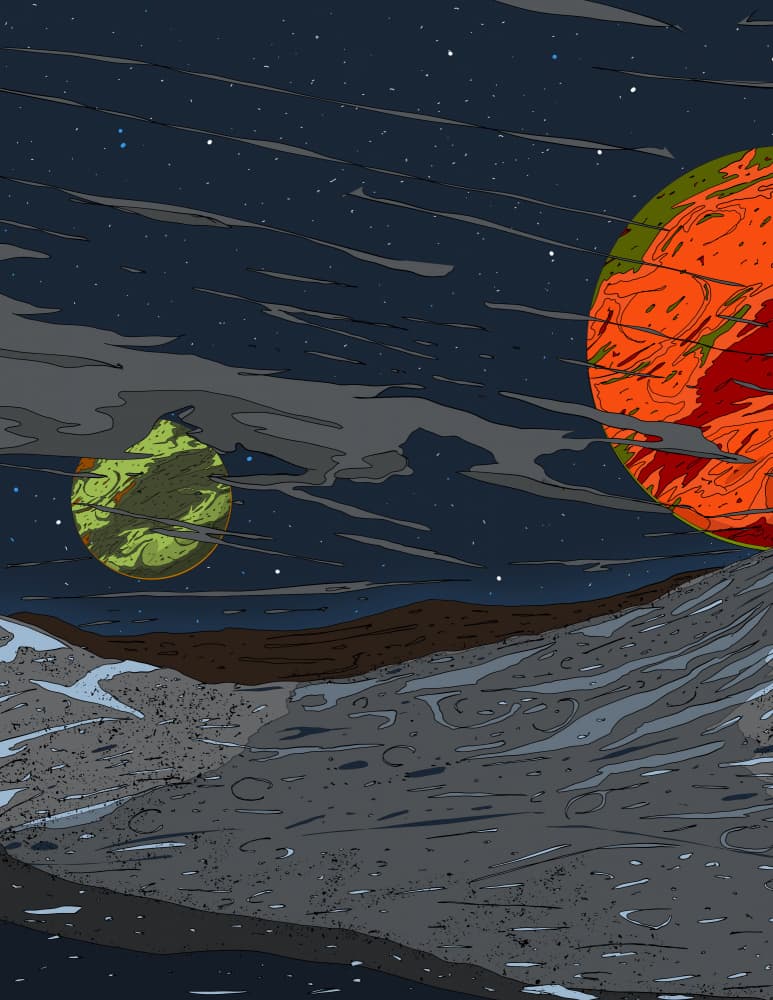 Cosmic Alien Landscape by Nicholas — canvas wall art