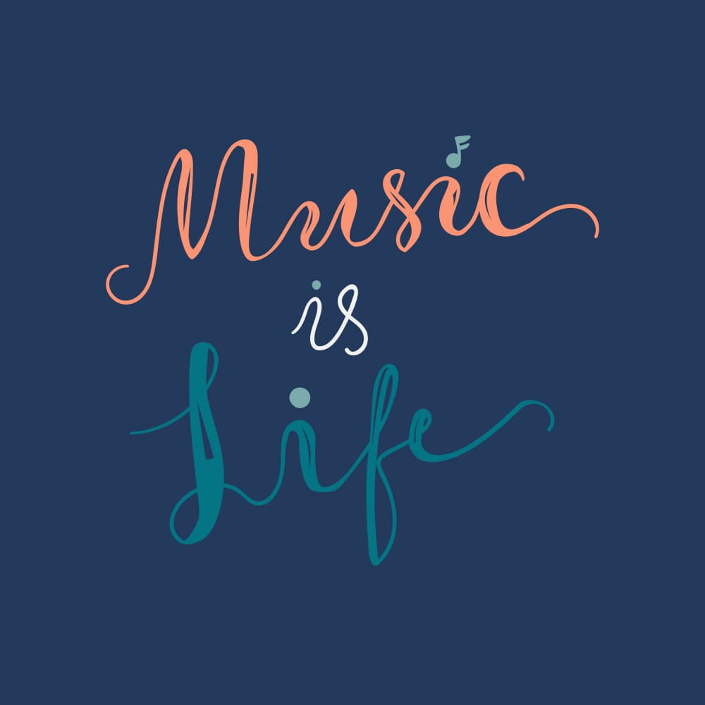Music Is Life Script by Marika Barsrsind — canvas wall art