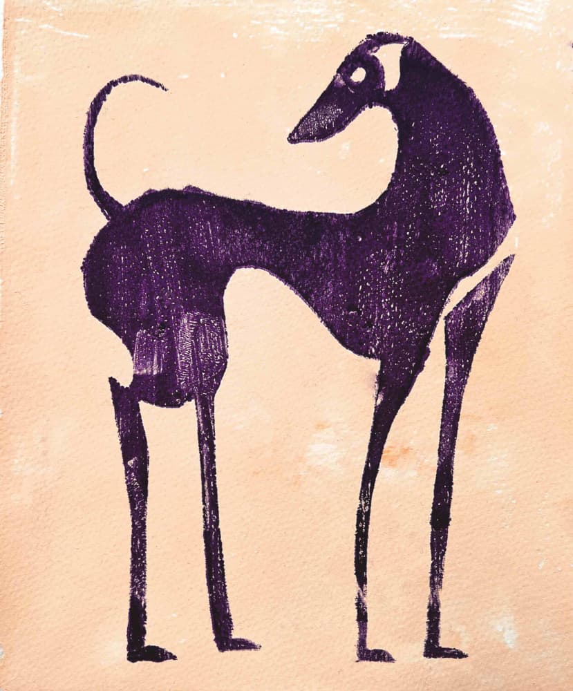 Ancient Purple Dog by Christina Misuro — canvas wall art