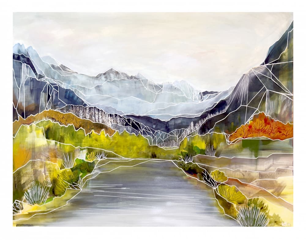 Geometric River Valley by Sarah Fitzgerald — canvas wall art