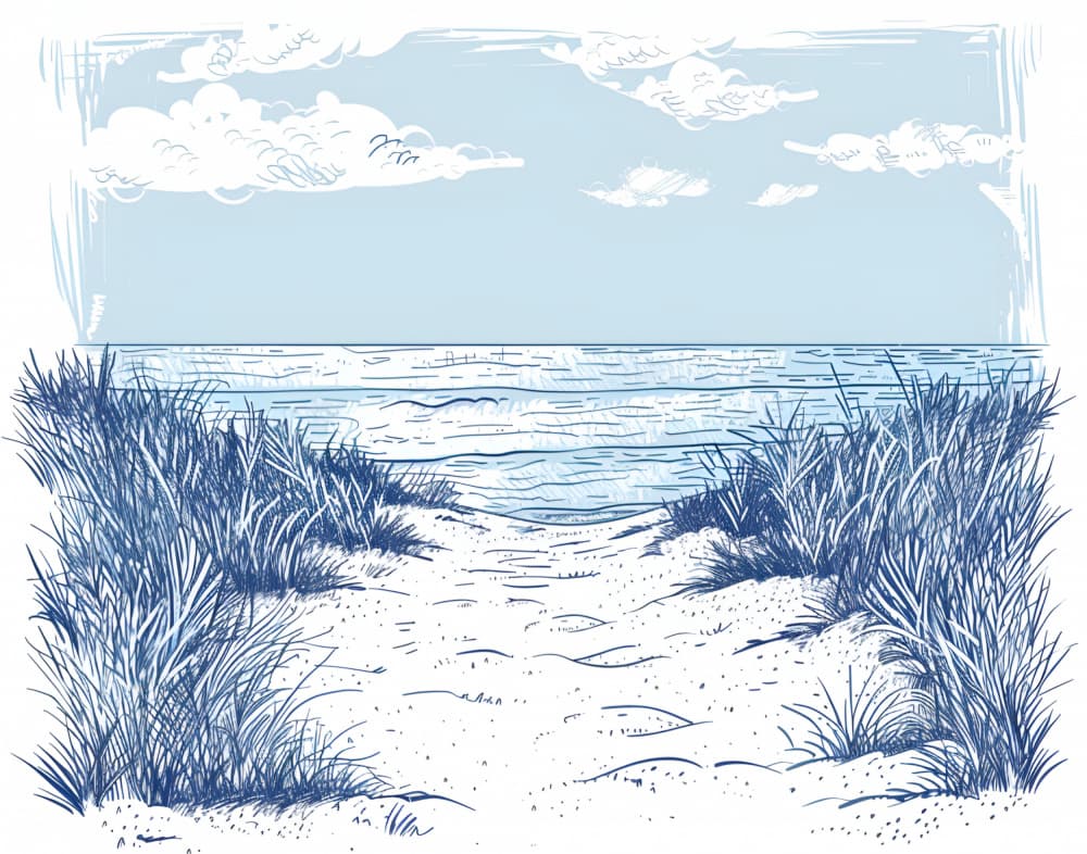 Sandy Beach Path by Jolly and Dash — canvas wall art