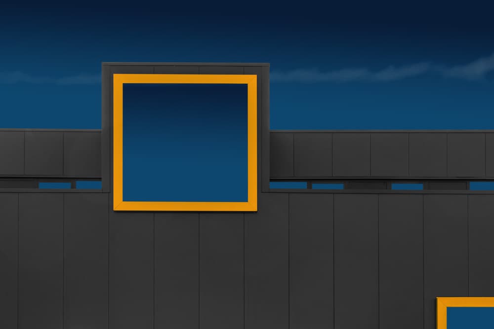 Yellow Frame Building by Luc Vangindertael (laGrange) — canvas wall art