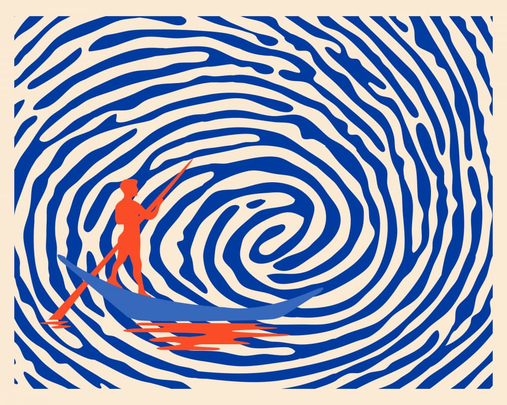Gondolier Fingerprint Journey by Uma Gokhale — canvas wall art