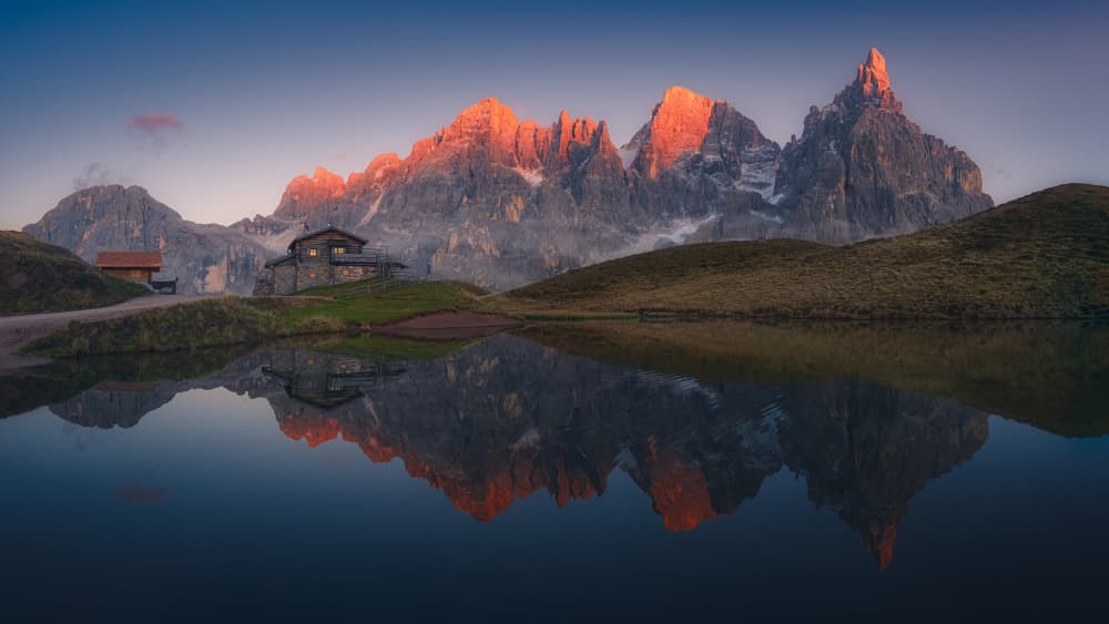 Alpine Lake Alpenglow by Paco Jimenez — canvas wall art