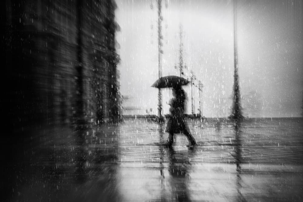 Rainy City Walk by Damijan Sedevcic — canvas wall art