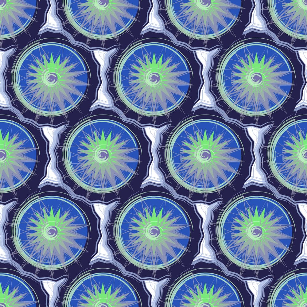 Dynamic Blue Green Pattern by Marika Barsrsind — canvas wall art