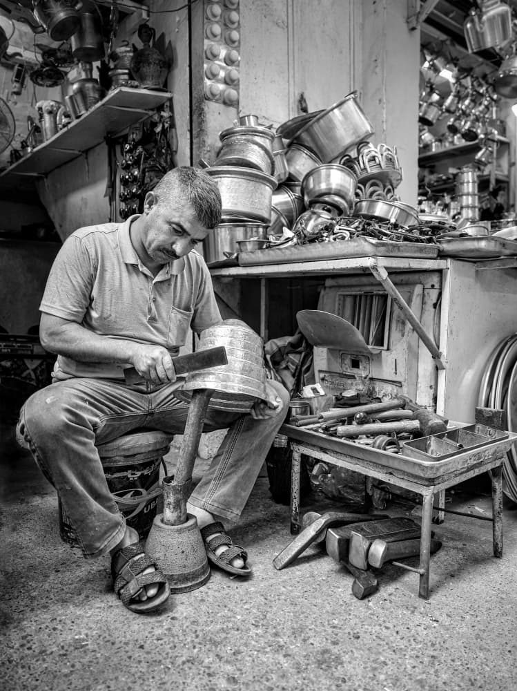 Artisan Copper Workshop by Bashar Alsofey — canvas wall art