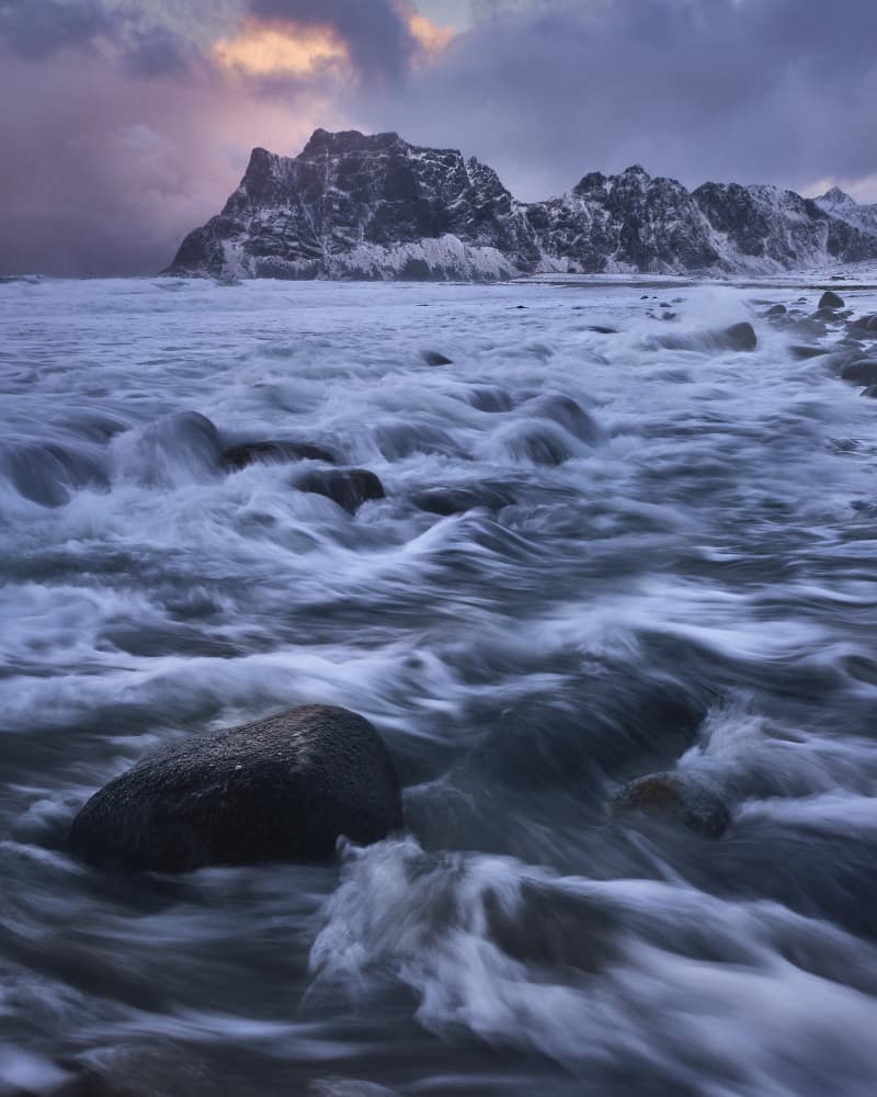 Moody Winter Coast by Hamed Bank — canvas wall art