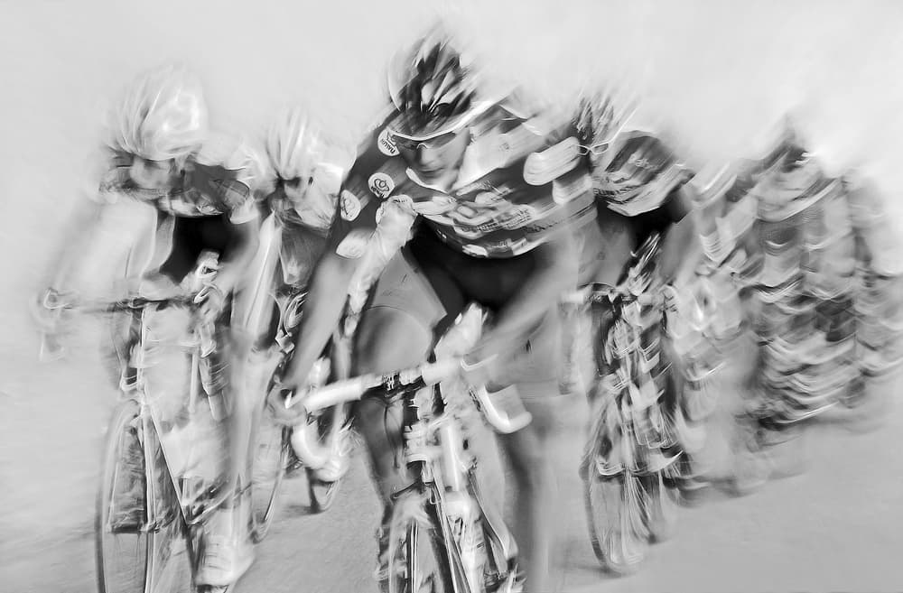 Abstract Cycling Race by Lou Urlings — canvas wall art