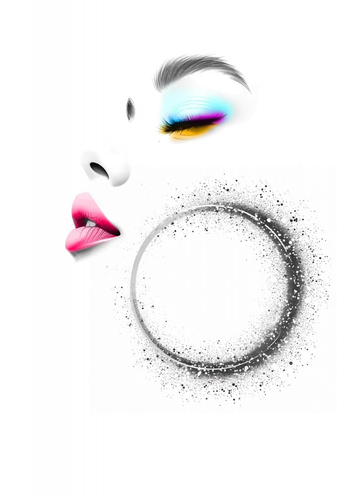 Vibrant Makeup Profile by Rafal Kulik — canvas wall art
