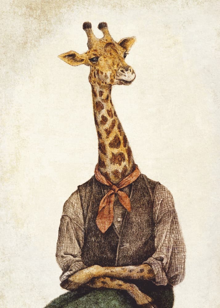 Giraffe With A Human Body by Mike Koubou — canvas wall art