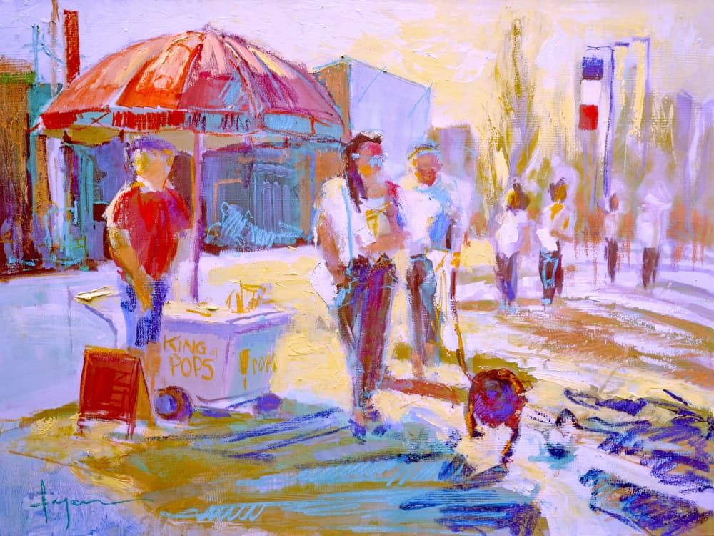 Sunny Stroll Scene by Dorothy Fagan — canvas wall art