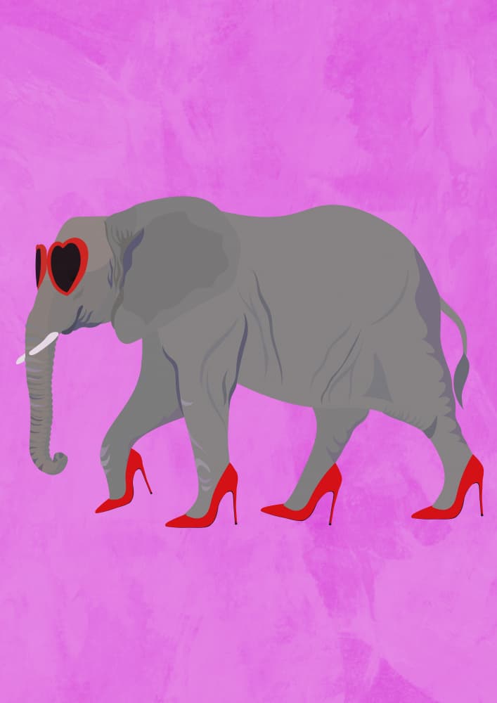 Elephant Red Heels by Sarah Manovski — canvas wall art