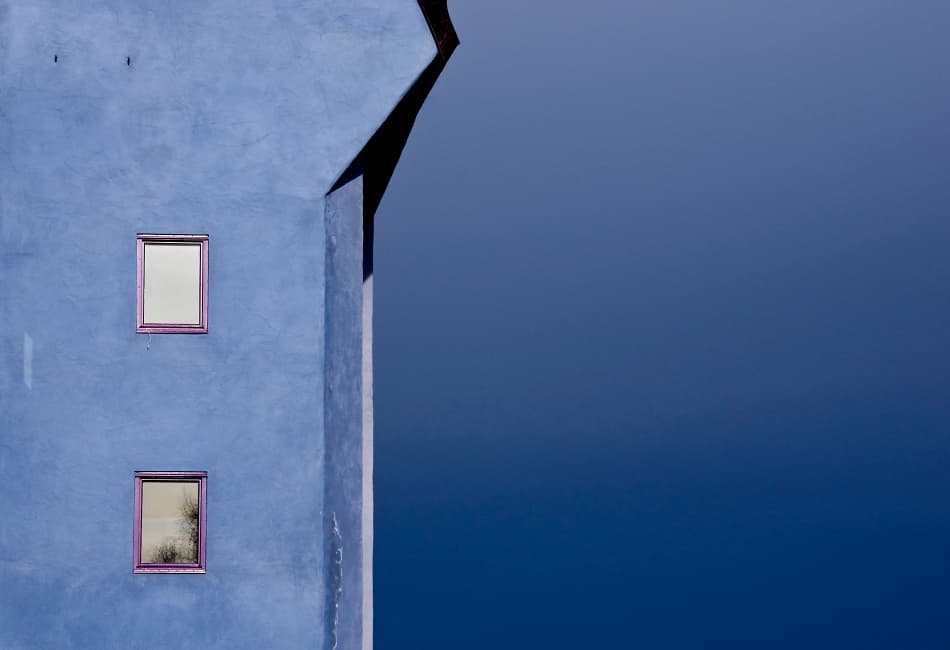 Modern Blue Building by Allan Wallberg — canvas wall art
