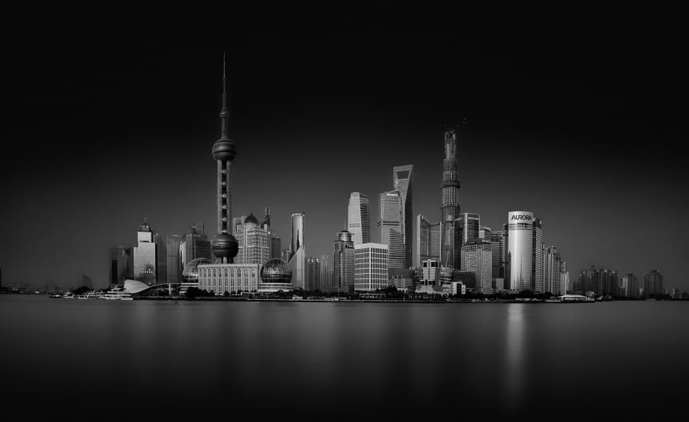 Shanghai Night Skyline by Stefan Schilbe — canvas wall art