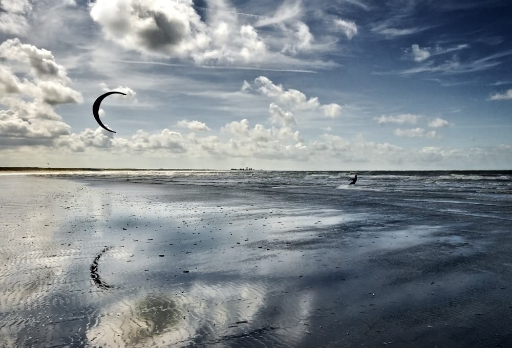 Kitesurfing Ocean Reflections by Leon — canvas wall art