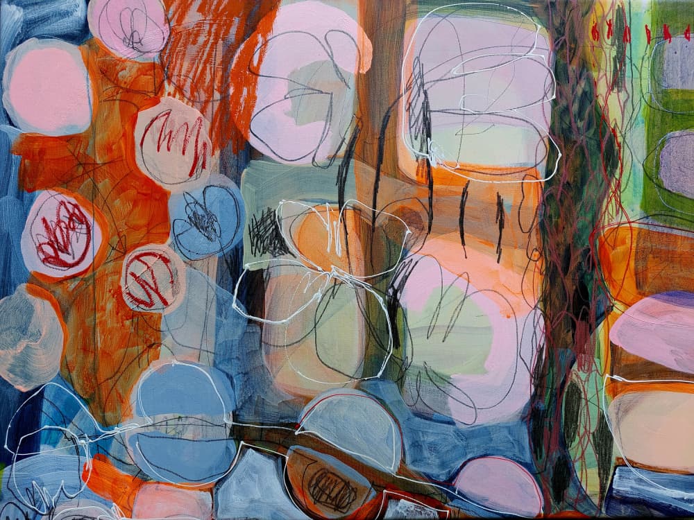 Vibrant Abstract Garden by Monika Riethmueller — canvas wall art