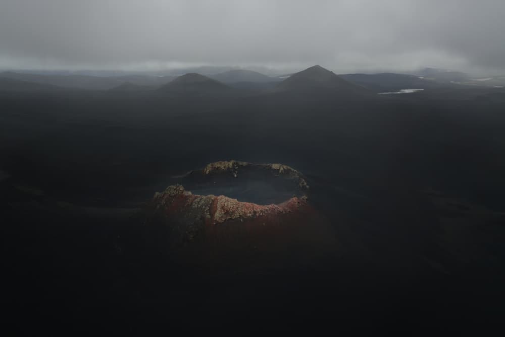 Dark Volcanic Crater by James Bian — canvas wall art