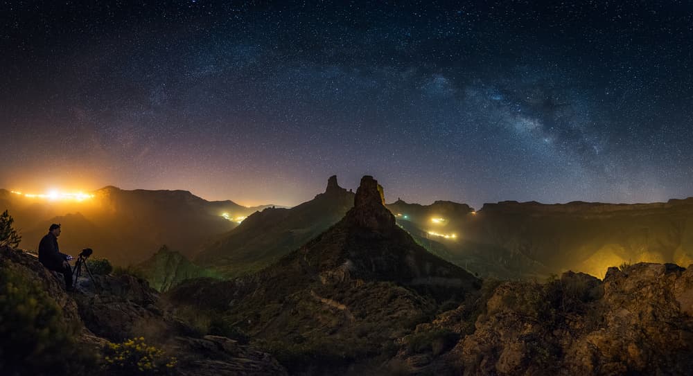 Milky Way Mountain Vista by Miguel Pascual — canvas wall art