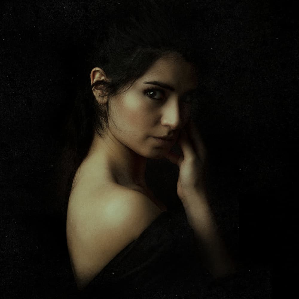 Pensive Woman's Gaze by Hooman Sedaghi — canvas wall art