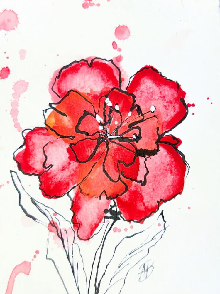 Vibrant Red Flower by Anda Bieza — canvas wall art