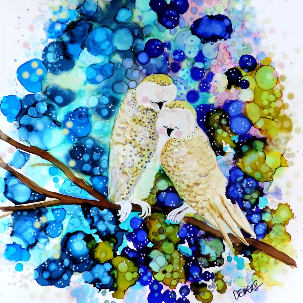 Dreamy Owl Love by Sylvie Demers — canvas wall art