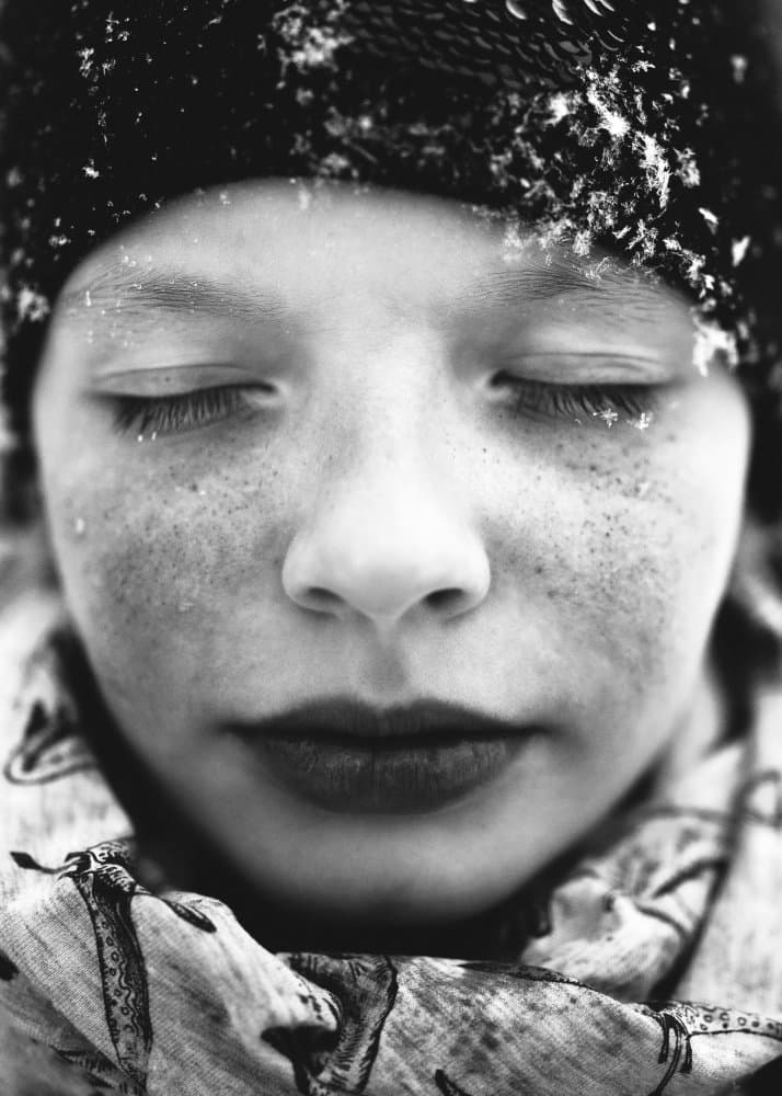 Serene Winter Face by Olessya Mikhailova — canvas wall art