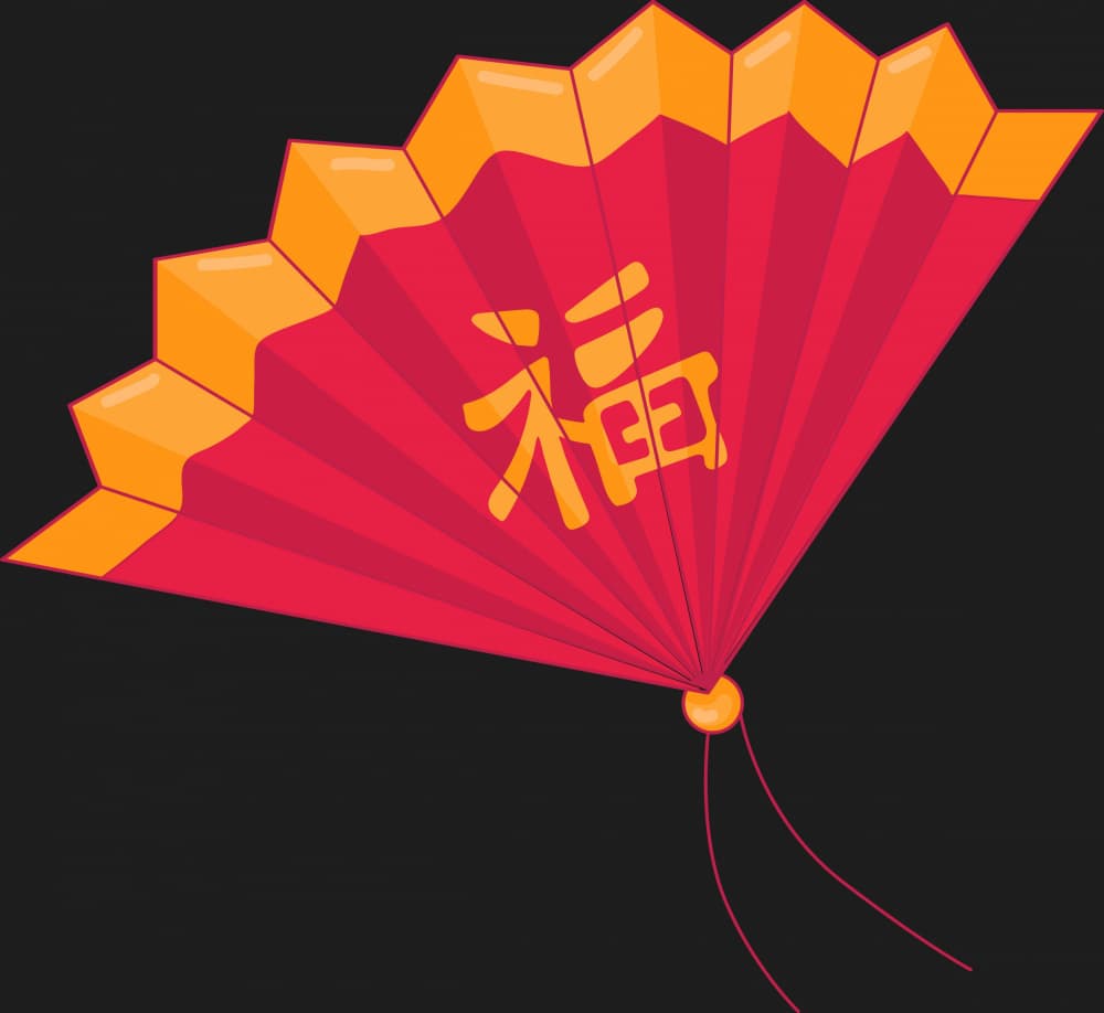 Chinese Fortune Fan by Marika Barsrsind — canvas wall art