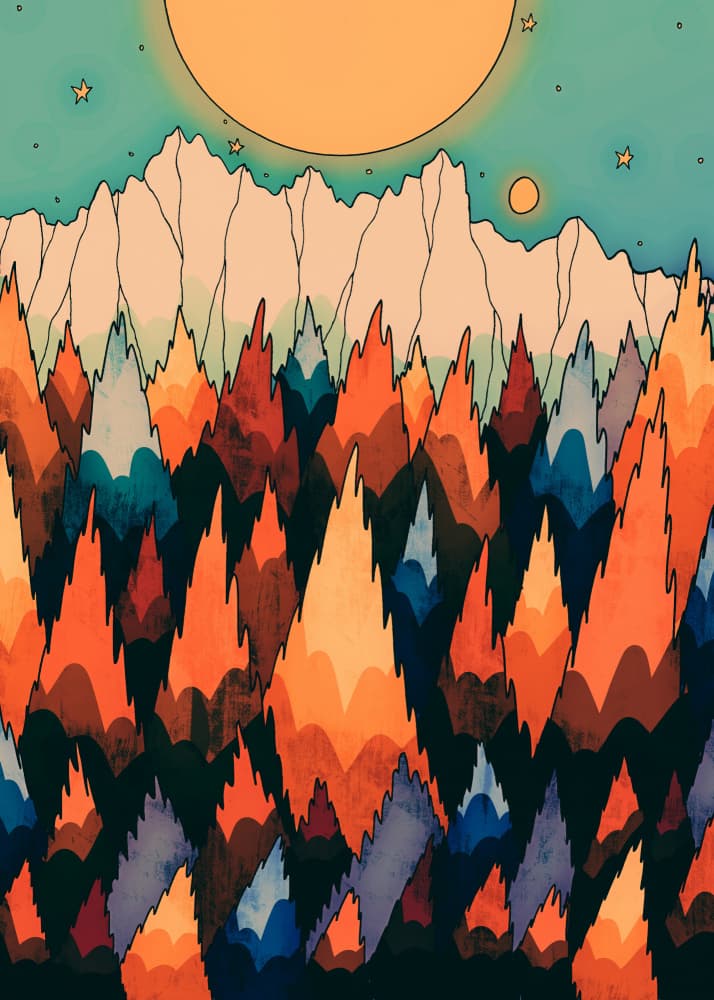 Celestial Mountain Forest by Stephen Wade — canvas wall art