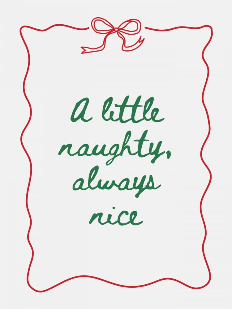 Holiday Naughty Nice by Jolly and Dash — canvas wall art