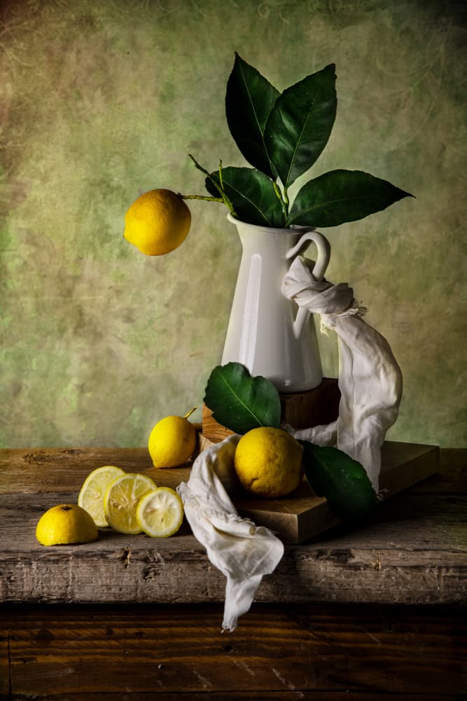 Rustic Lemon Still Life by Felice Angelino — canvas wall art