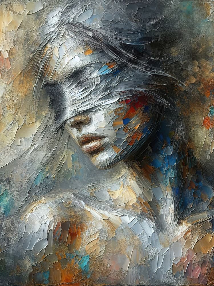 Mysterious Blindfold Woman by Miguel Bruzual — canvas wall art