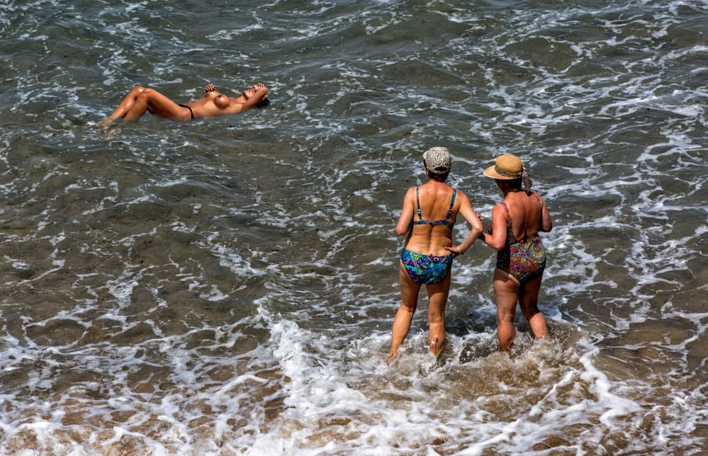 Beach Floating Women by Jois Domont ( J.L.G.) — canvas wall art