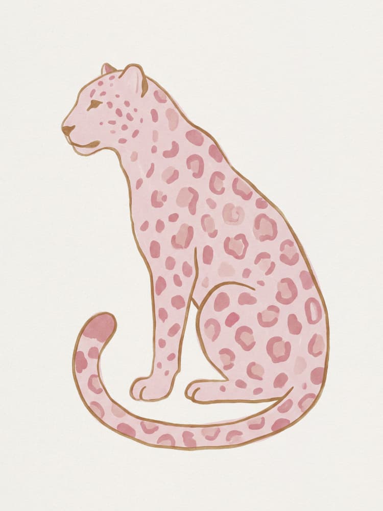 Elegant Pink Leopard by Andreas Magnusson — canvas wall art