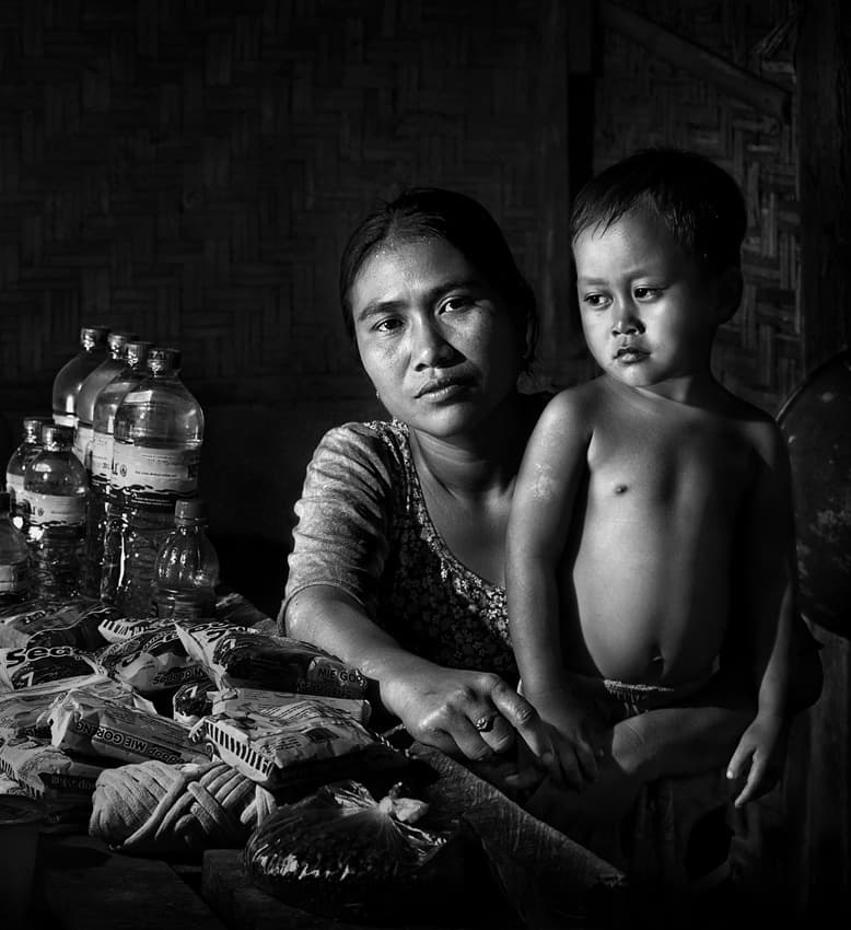 Mother and Child Gaze by Sebastian Kisworo — canvas wall art