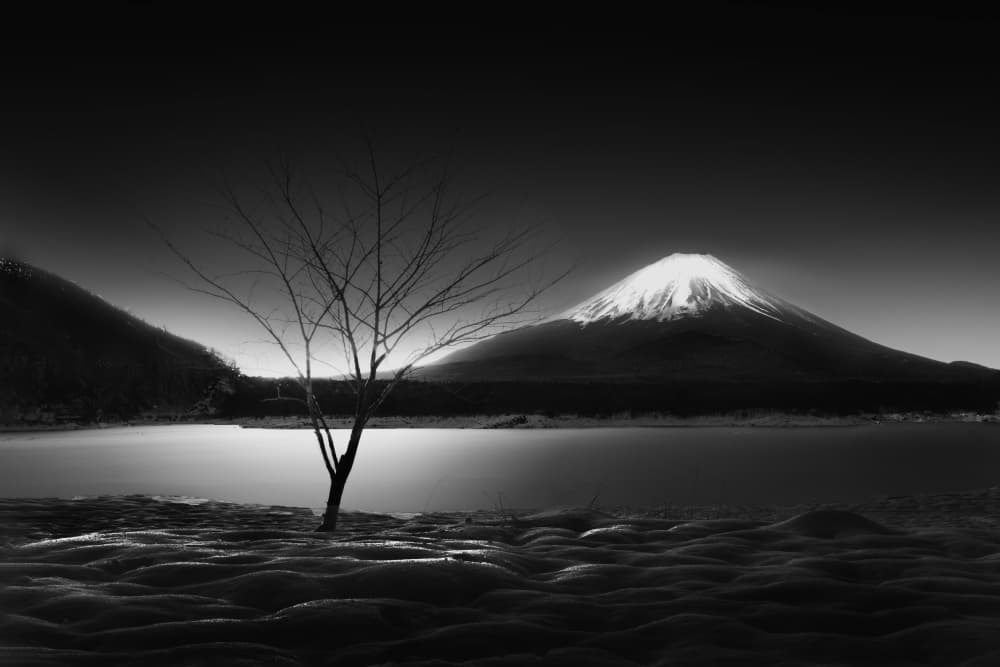 Mount Fuji Winter Solitude by Dennis Zhang — canvas wall art