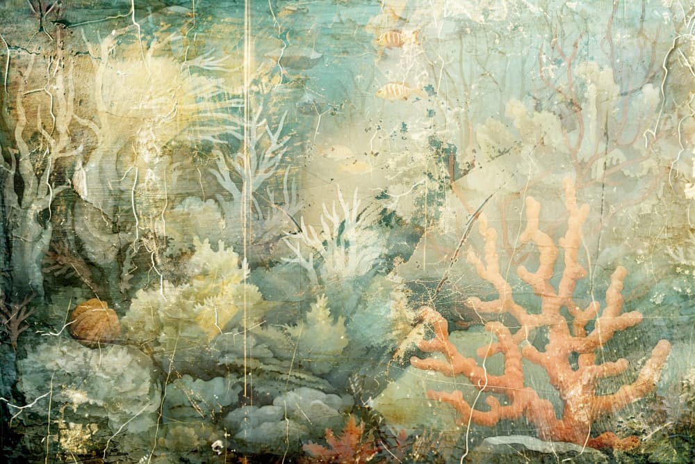 Vintage Coral Reef by Rafal Kulik — canvas wall art