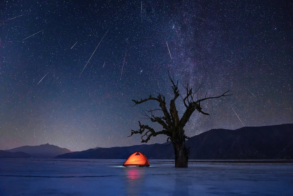 Starry Night Camping Adventure by Stanley Lee — canvas wall art