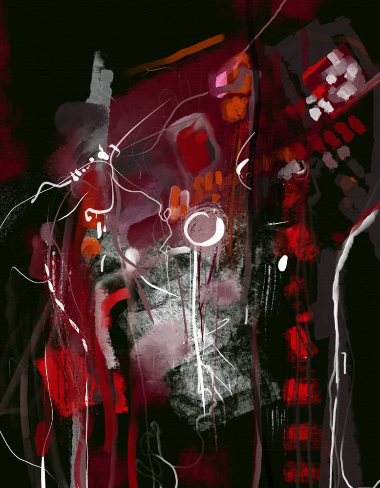 Crimson Abstract Expression by Josie George — canvas wall art