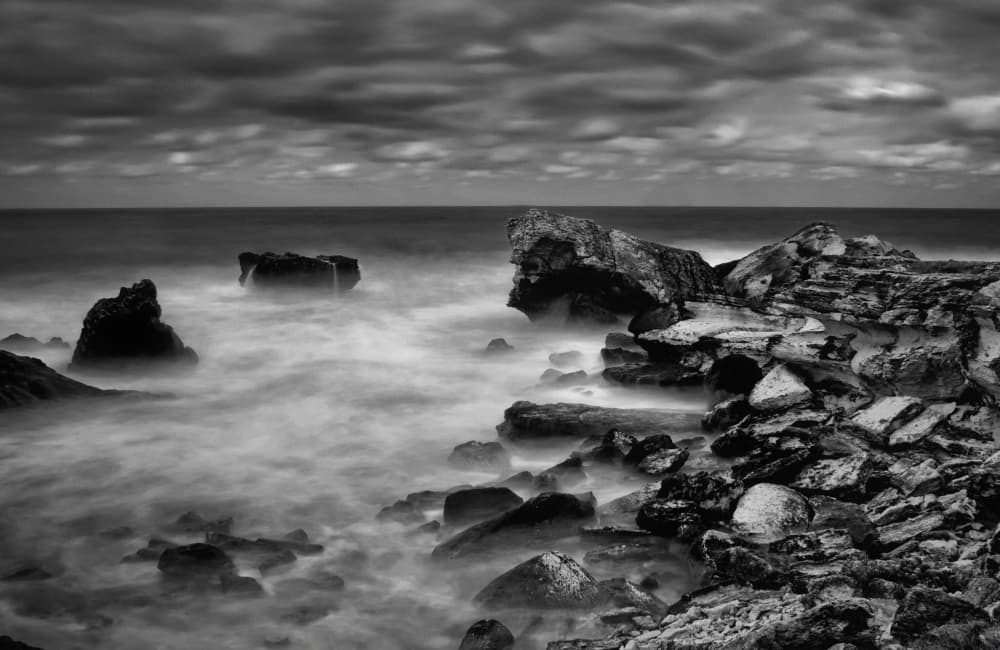 Misty Rocky Coast by nebula — canvas wall art
